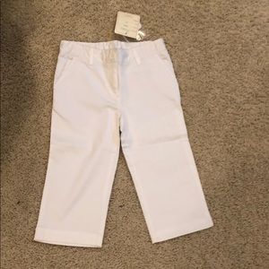 Girl’s E-Land White Capri Cotton Pants
